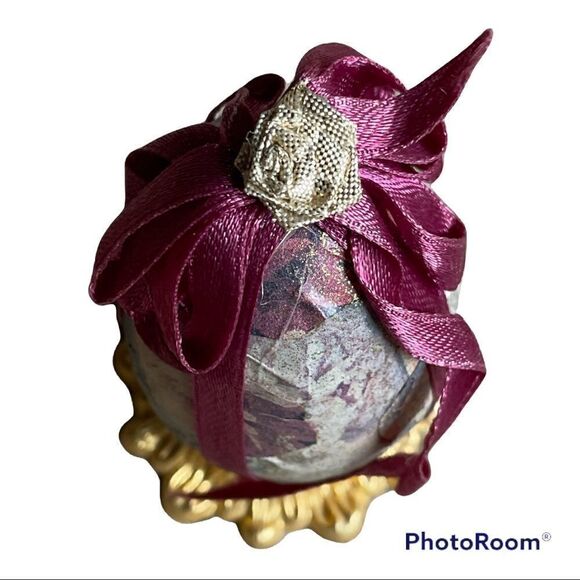 Decoupage Egg - Papier Maché Vintage - Picture 4 of 7